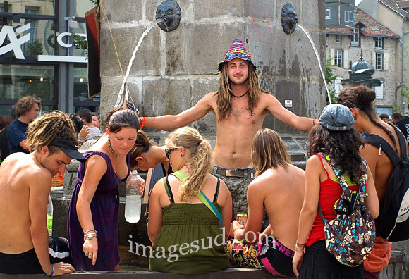 Festival de théatre de rue, Aurillac, 2010: le mime Tiga