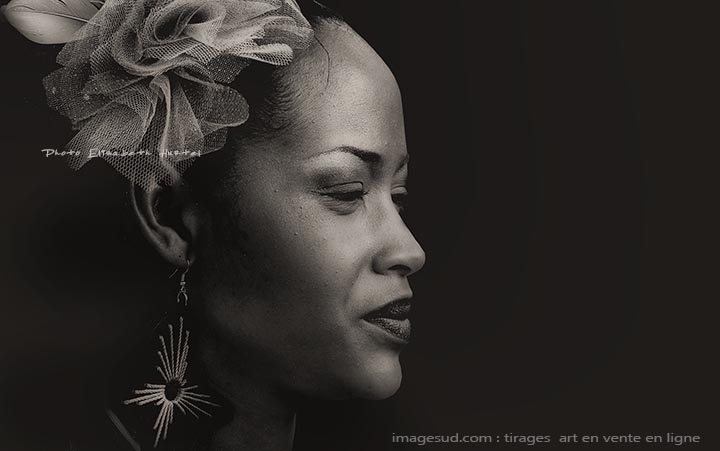 Portrait de femme africaine, noir et blanc