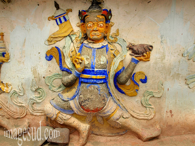 Peinture murale, gompa Thiksey, Ladakh