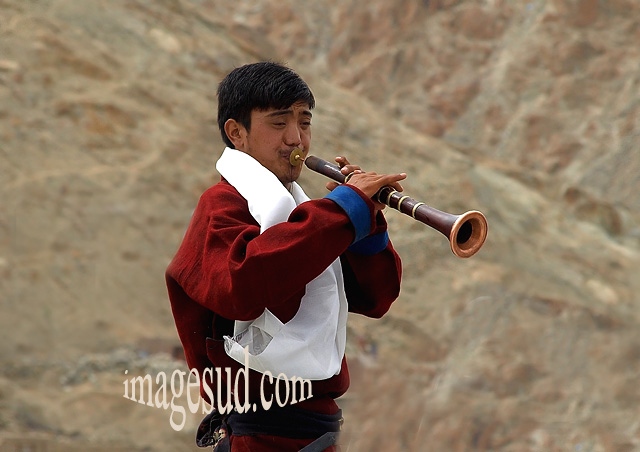 Musicien traditionnel, Ladakh, Himalaya, Inde