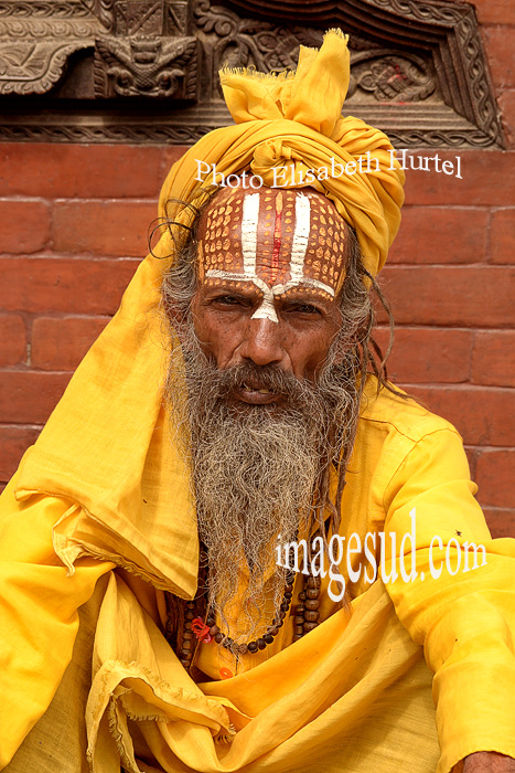 Nepal : portrait d'un sadhu. Nepal sadhu portrait